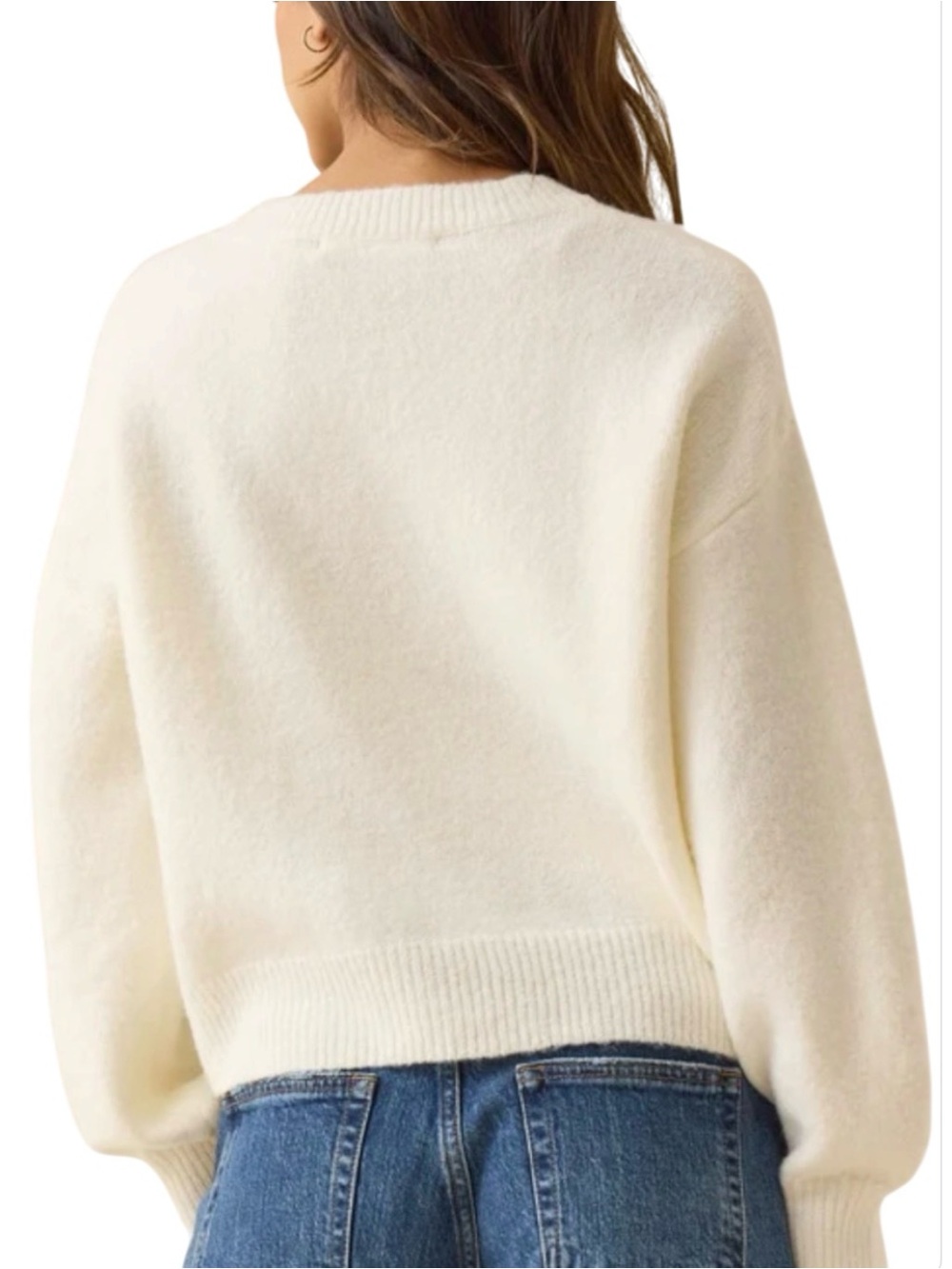 Altar’d State Coquette Bow Sweater NWT XL Cream Pink Soft Knit Pullover - Picture 10 of 16